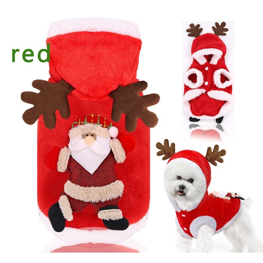 XS2XL Dog pet clothes Happy New Year Dog Clothes Small Dogs Santa