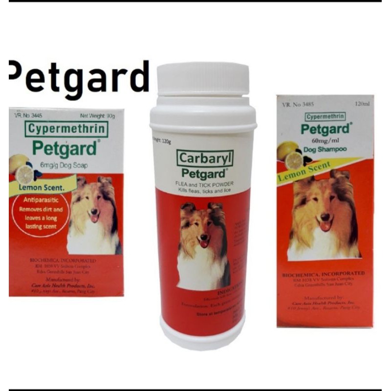 Petgard Carbaryl/Carbaril Dog Shampoo,Powder and Soap 60ml/120ml/240ml
