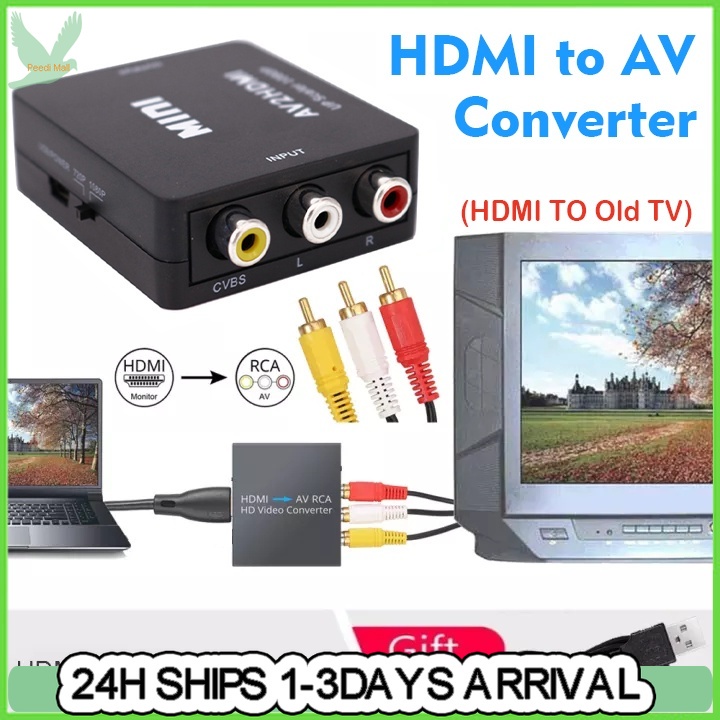 HDMI To AV Converter HDMI To Old TV RCA AV/CVBS Adapter Mini HDMI2AV