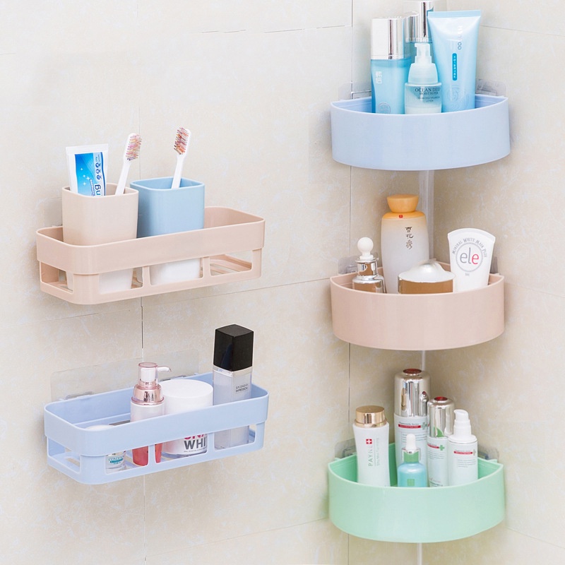 Bathroom plastic shelf，No punching rack Shopee Philippines