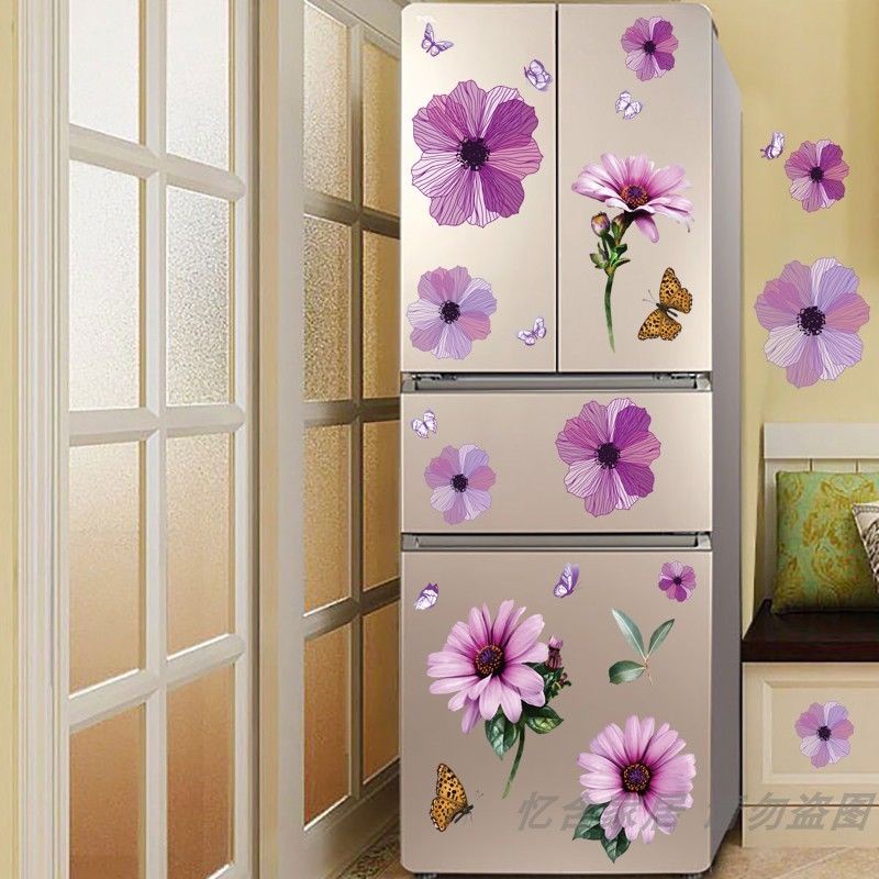 3D creative multidoor refrigerator stickers kitchen doors