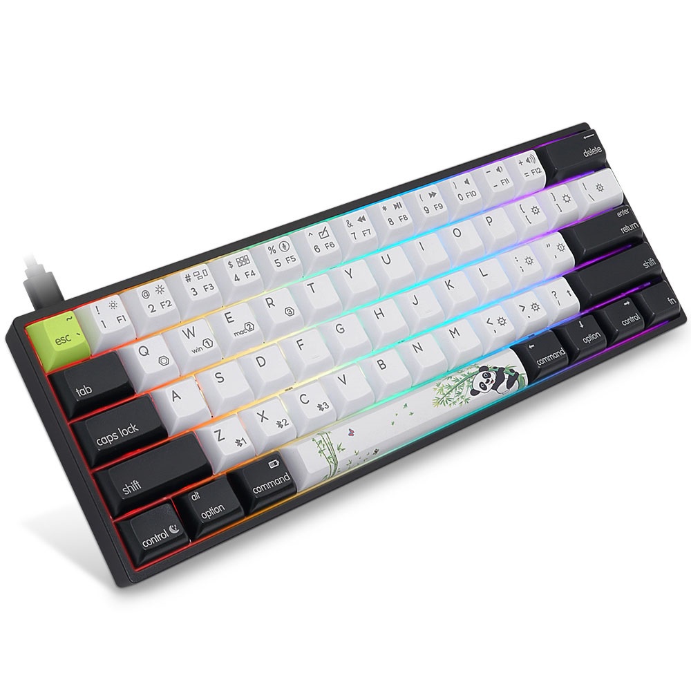 AK61 Panda Mechanical Keyboard Gamer Teclado Hot Swap Ergonomics Red