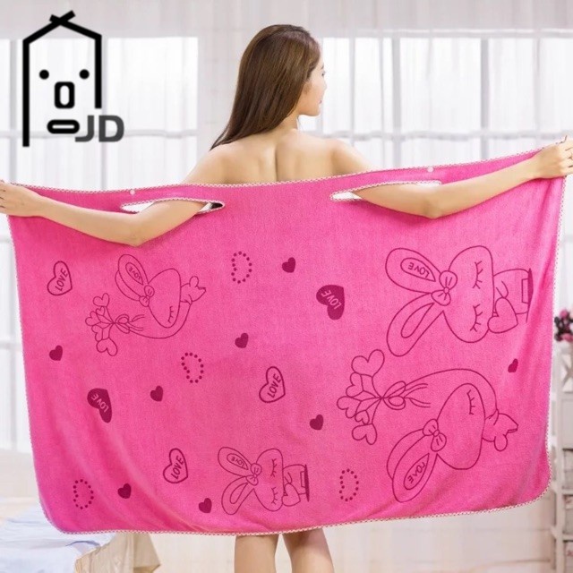 soft magic korea bath towel skirt dress women Rabbit design free size for adult Towels Shopee