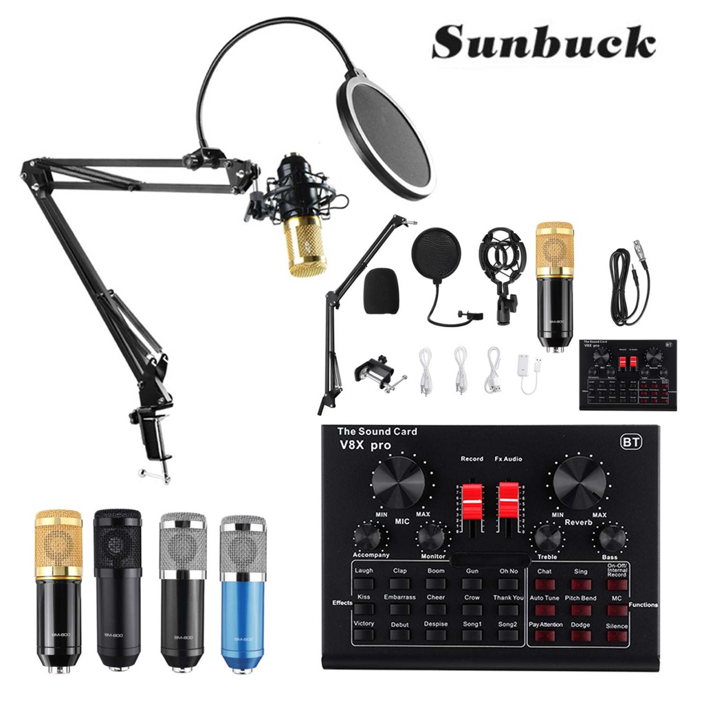 V8X pro BM800 Microphone Sound Card pc Game Live Streaming dj Condenser