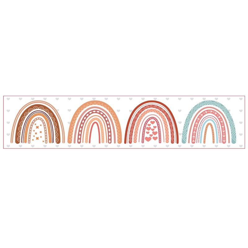 20M Simply Stylish Boho Rainbow Bulletin Board Borders Rainbow Straight