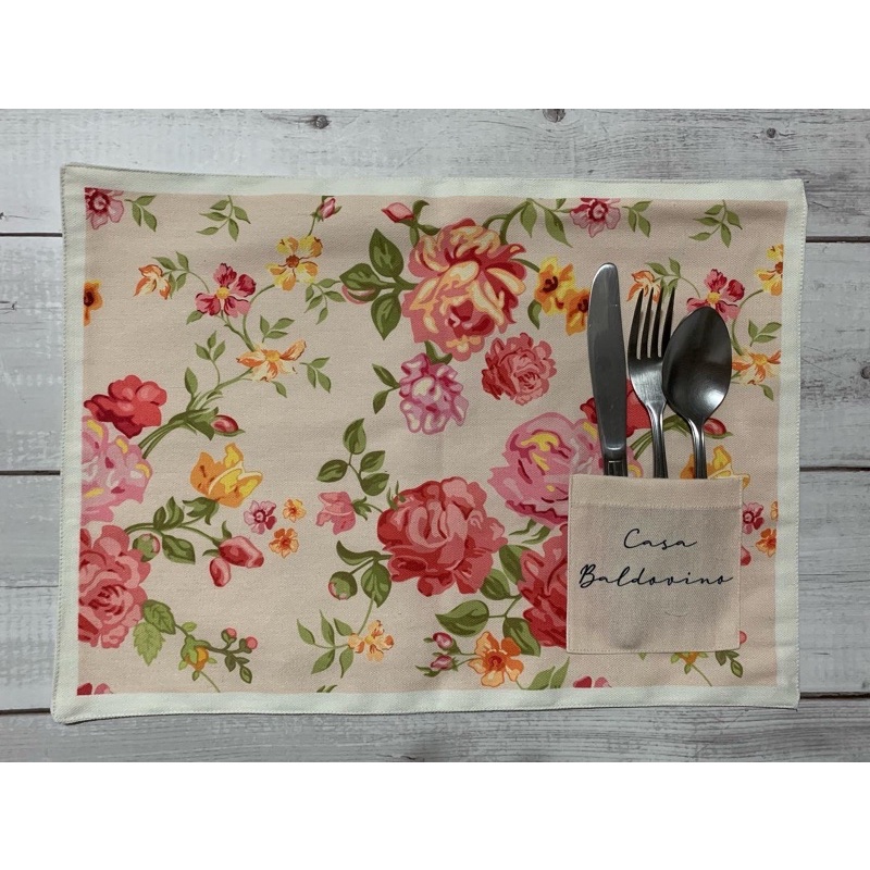 Personalized Canvas Placemat with Silverware Pocket Shopee Philippines