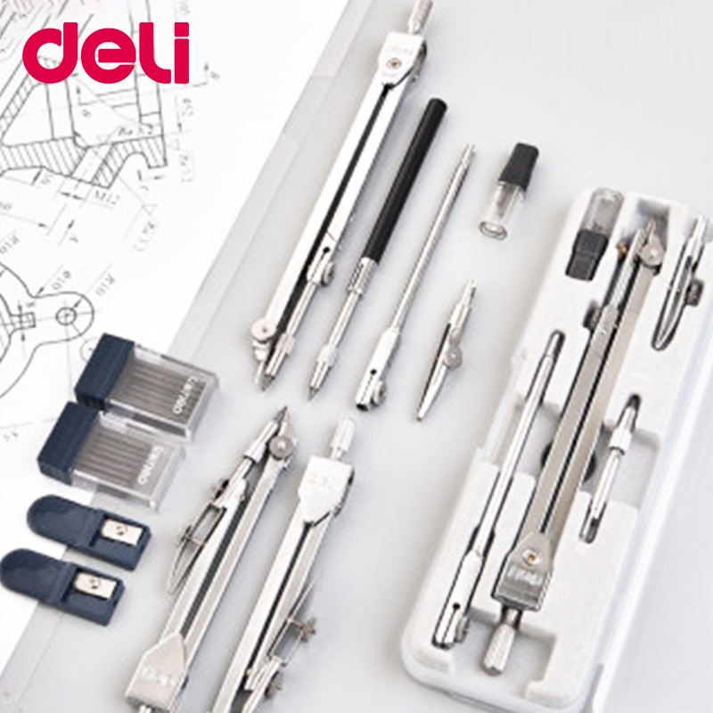 Angel Mark Deli Compasses Stainless Steel Drafting Drawing Compass Tool