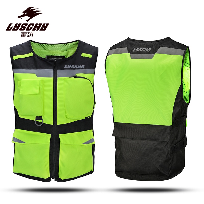 LYSCHY Motorcycle Reflective Vest Waterproof Safety Working Vest High