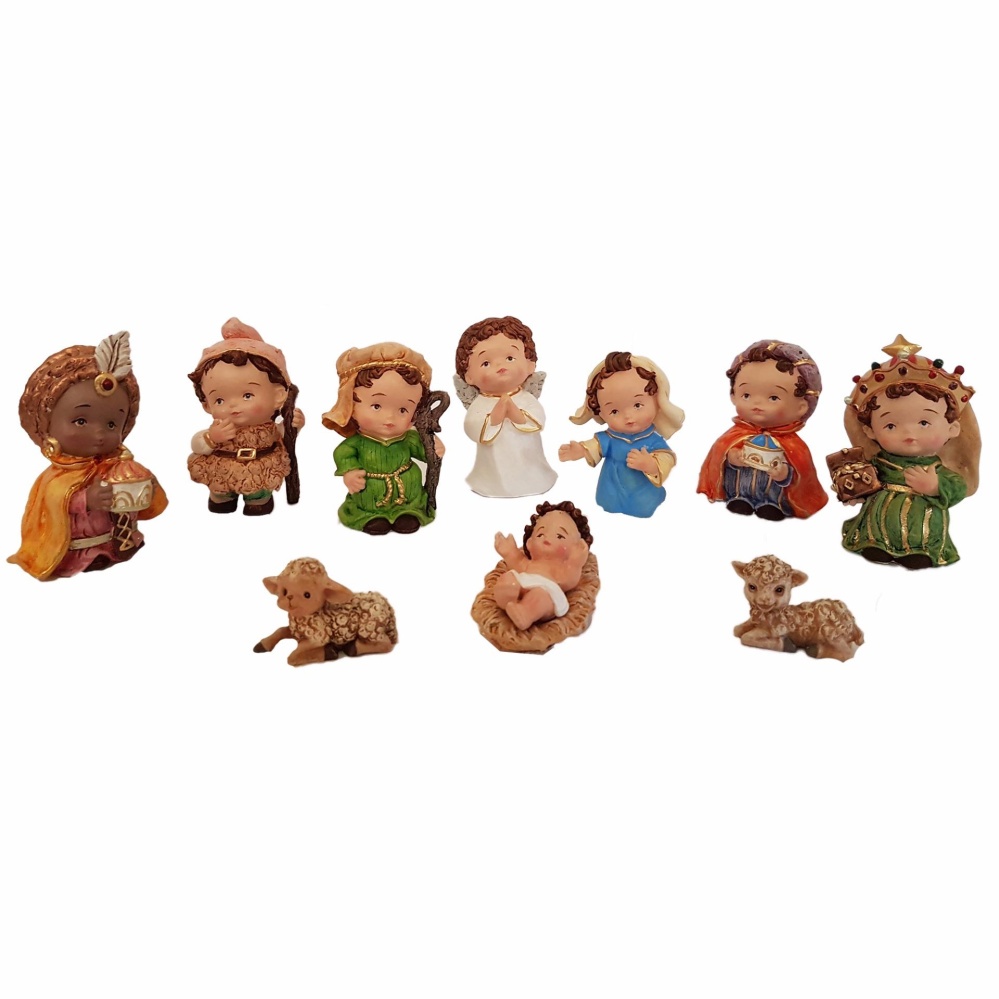 Christmas Nativity Fat Figurine Set of 10 for the Holiday (Made of