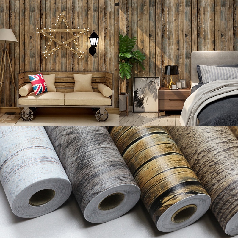 Waterproof Wood Vinyl Wallpaper Roll Self Adhesive Decor Contact Paper