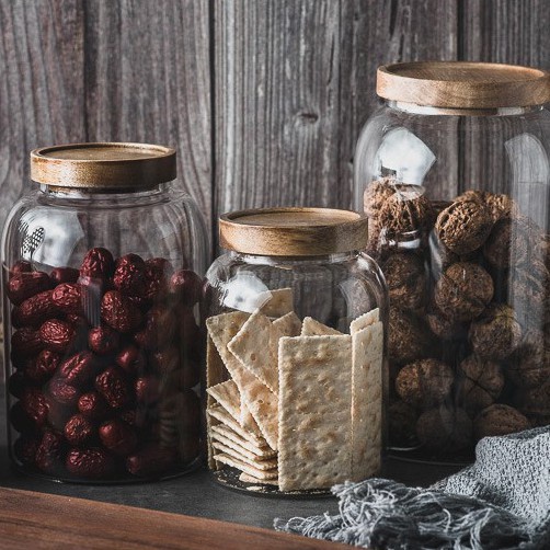 INTERNAUL Glass Jar Large Capacity Storage Jar Coffee Jar Household