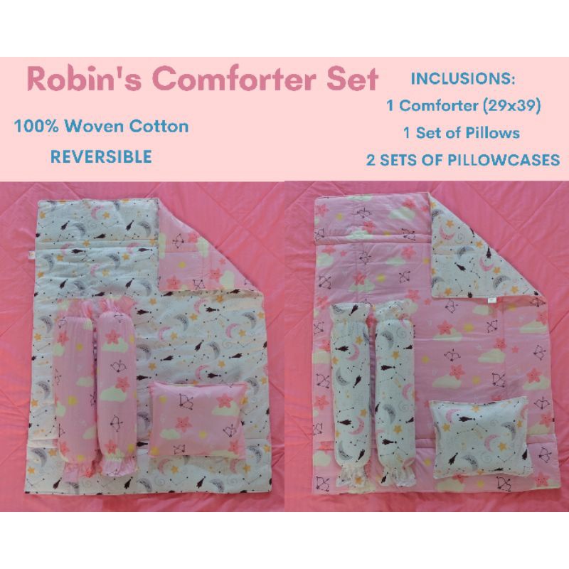 REVERSIBLE 7 in 1 Baby Comforter Set/ Baby Beddings (Robin's Comfy Set