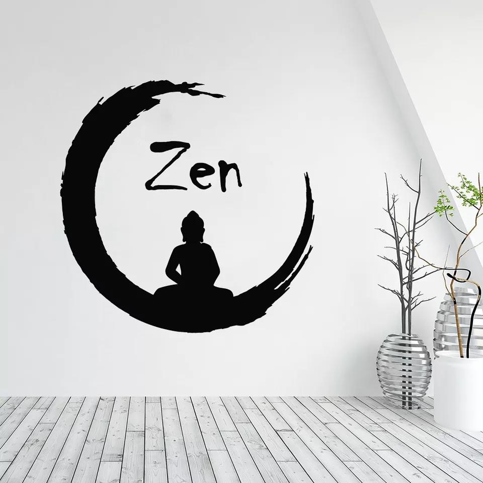 Zen Circle Wall Stickers For Gym Buddhism Meditation Buddha Yoga Vinyl
