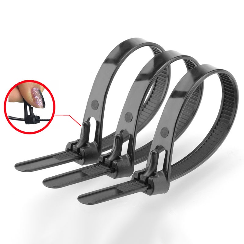 HUAKUN 100 Pcs Releasable Plastic Ties Wire Nylon Cable Ties Zip Tie