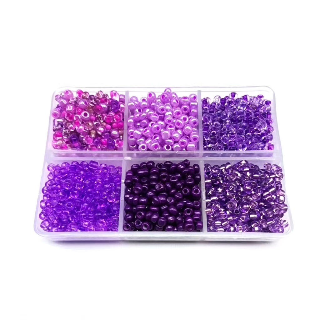 10g 2MM 3MM 4MM Purple Color Czech Beads Millet Glass Beads for Jewelry