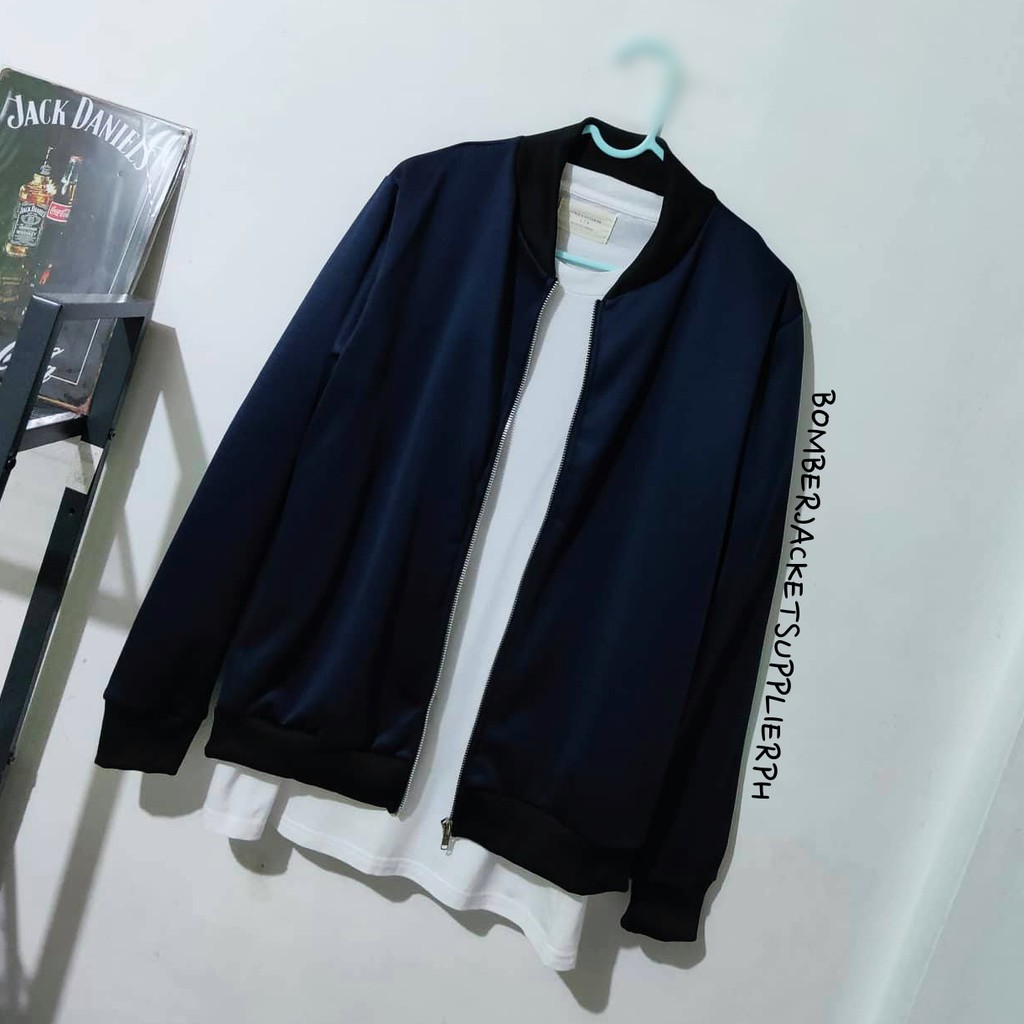 NAVY BLUE BOMBER JACKET FOR MEN Shopee Philippines
