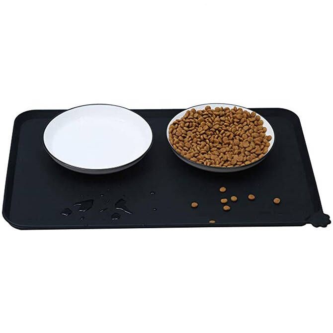 Silicone Waterproof Pet Food plate Mat Pad with Lips, Non slip pet dog