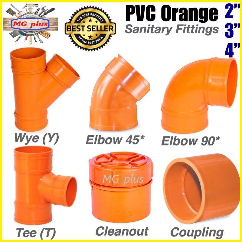 PVC Orange Fittings 2” 3” 4” Sanitary Fittings Elbow Tee Wye