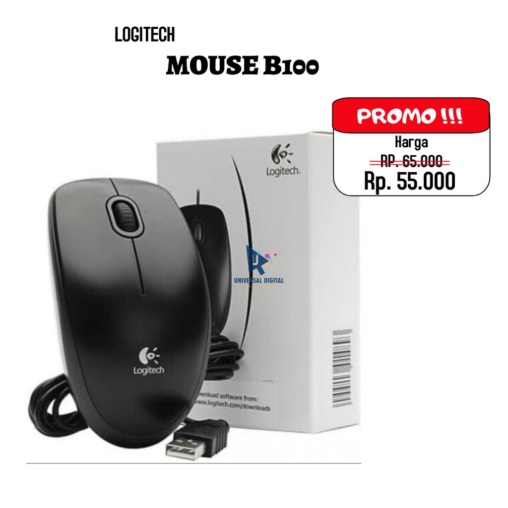 Logitech B100 ORIGINAL Mouse Logitech B100 Optical USB Mouse | Shopee