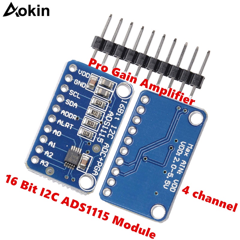 Ads1115 16 Bit 4 Channel I2c Iic Analogtodigital Adc Pga Converter