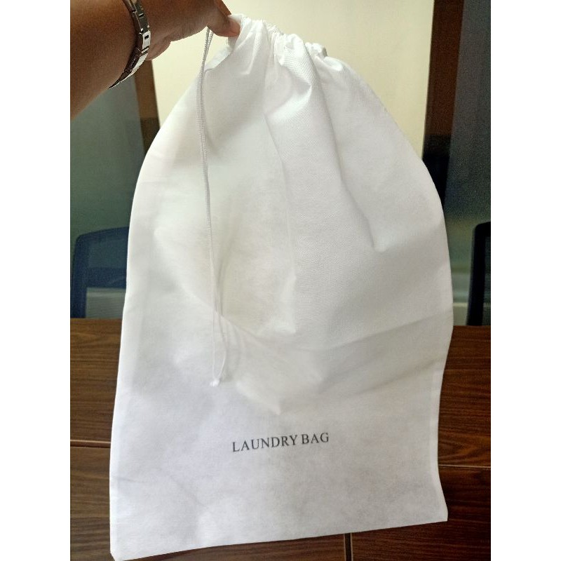 (12PCS) Laundry Bag (NonWoven) Drawstring; Disposable Laundry Bag