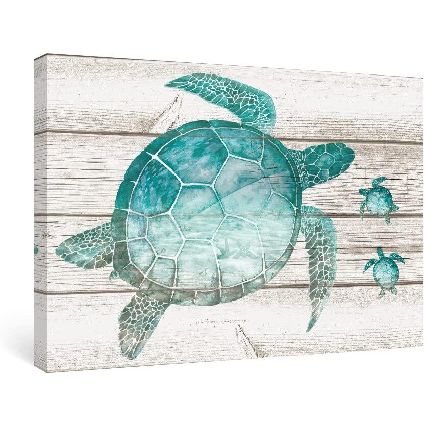 Wall Art Bathroom Blue Ocean Pictures Coastal Beach Canvas Paitings