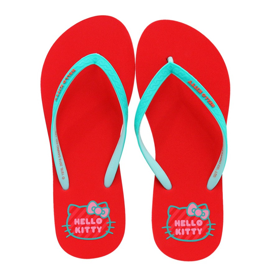 Hello Kitty Flip Flops for Ladies with free tin can Red Cat Shopee