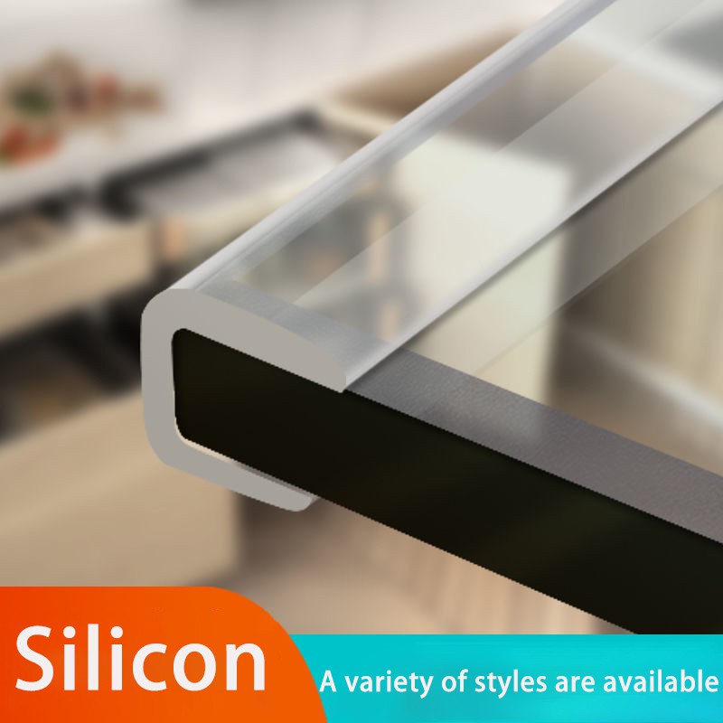 Uchannel Silicone rubber shower door glass sealing tape Edge trim