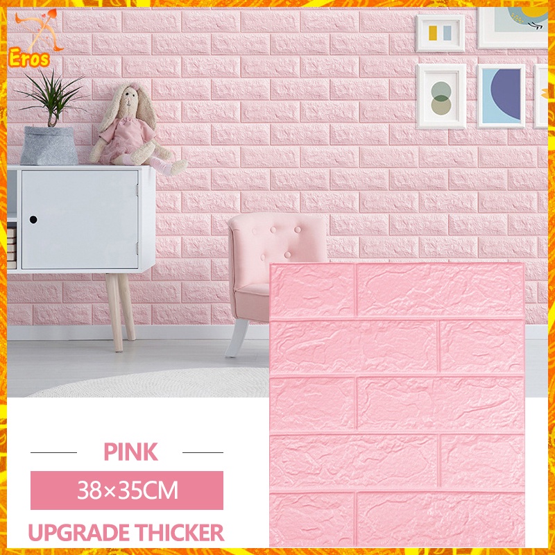 BIG SALE 38x35cm 3D Wallpaper Adhesive Wall Decor Design Foam Bricks PVC Waterproof Wall Sticker