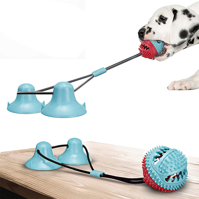 RAZE Upgraded Suction Cup Dog Toy, Dog Rope Ball Pull Toy with Double