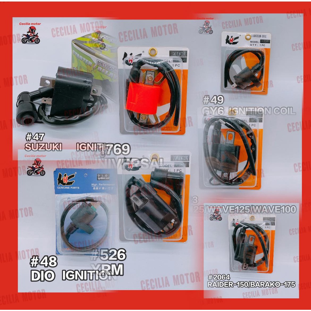 MOTORCYCLE IGNITION COIL UNIVERSAL SUZUKI DIO GY6 XRM110 XRM125/WAVE