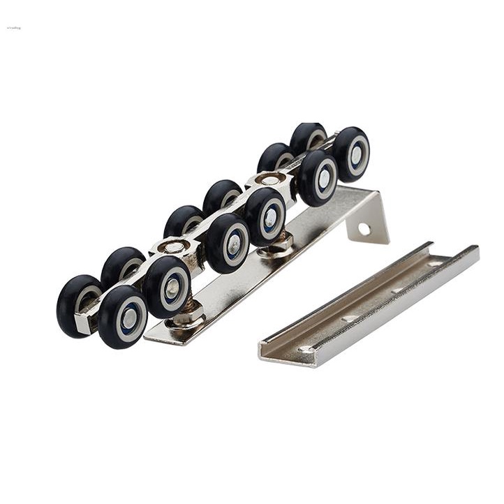 Solid wood sliding door hanging wheel track slide rail sliding door