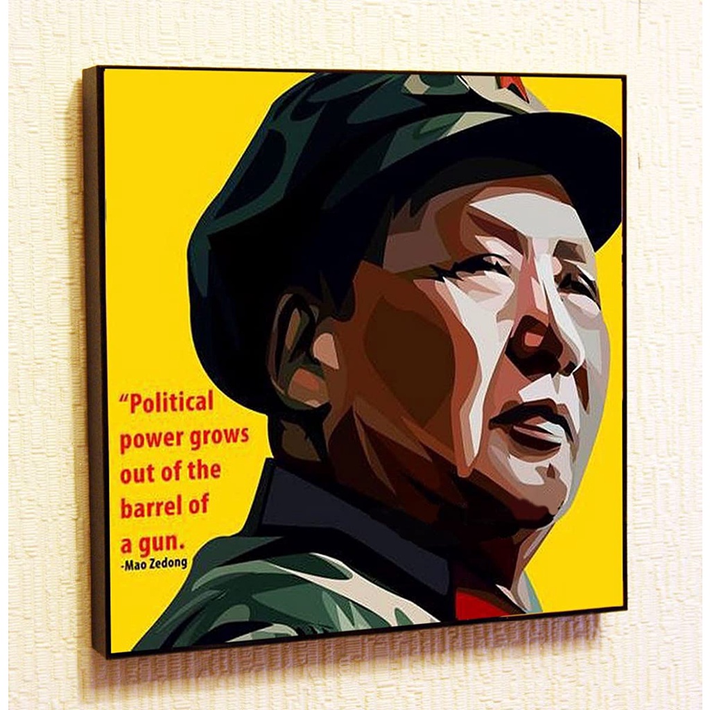 Mao Zedong 2 Poster and print POP ART Painting on Canvas Motivational Quotes wall decals
