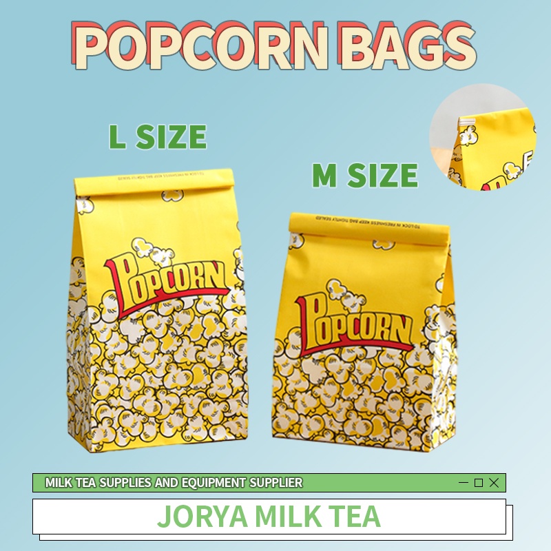 50pcs Popcorn Paper Bags Popcorn Container Snack Popcorn Packing Paper Bag For Theaters Movie