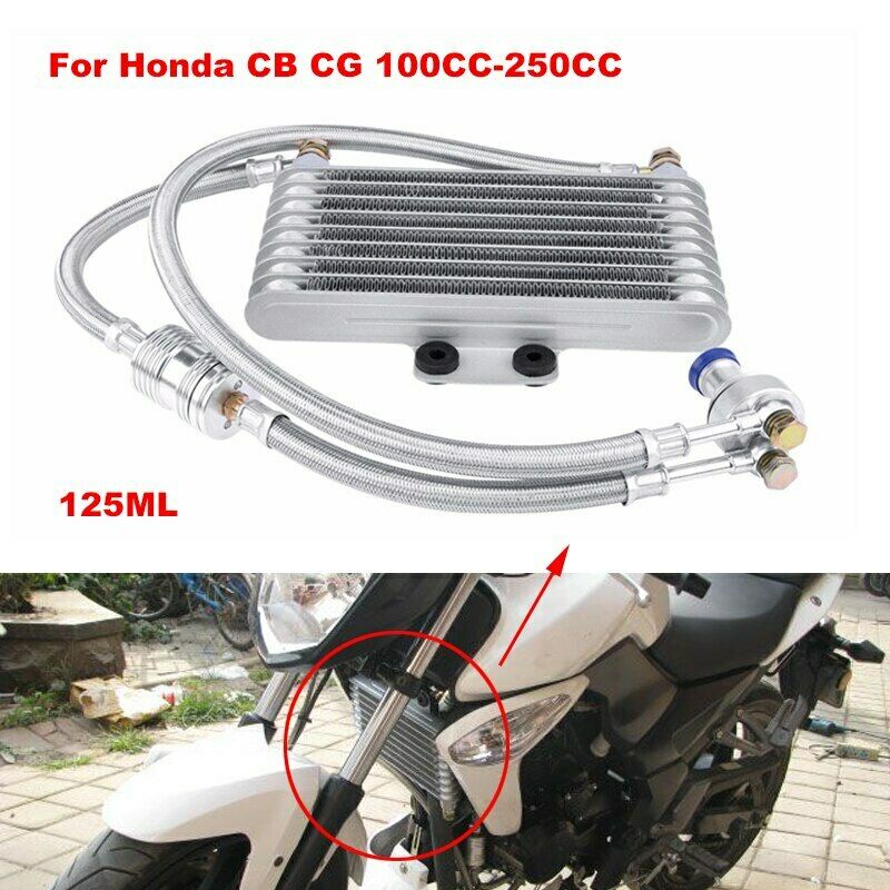 125ml Motorcycle Oil Cooler Cooling Radiator Kit For Honda CB CG 100CC