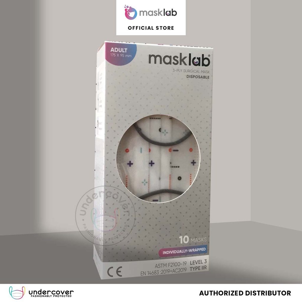 MASKLAB Undercover Mask PH Adult Surgical Simple Motif B (10 pcs