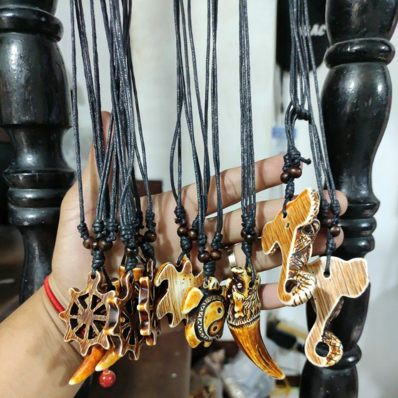 3PCS ELEPHANT TOOTH NECKLACE(KAMAGONG) Shopee Philippines