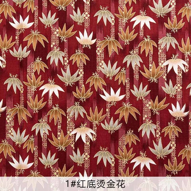 Bronze cotton Fabric Japanese Print Fabric for Kimono Home Hand Sewing Materials 50x145cm TJ1023