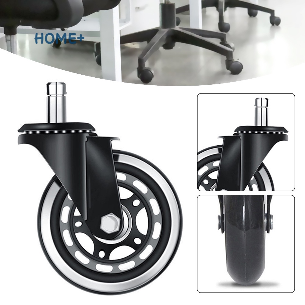 Office Chair Caster Wheels 360 Degrees Swivel PU Roller for Computer