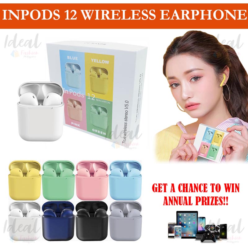 ireless Bluetooth Earphone InPods i12 TWS Earbuds 5.0 HIFI Wireless