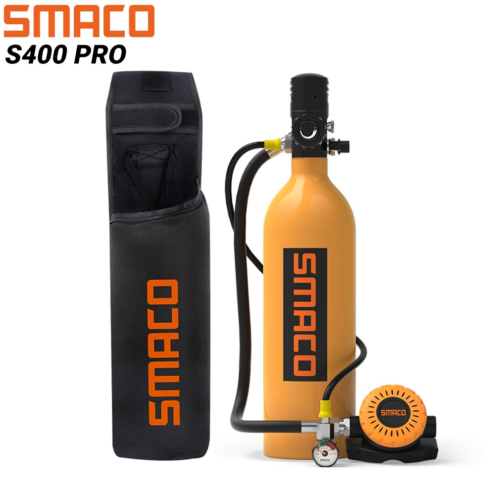 SMACO S400Pro 1L Scuba Tank Mini Scuba Diving Tank Backup Scuba Tank
