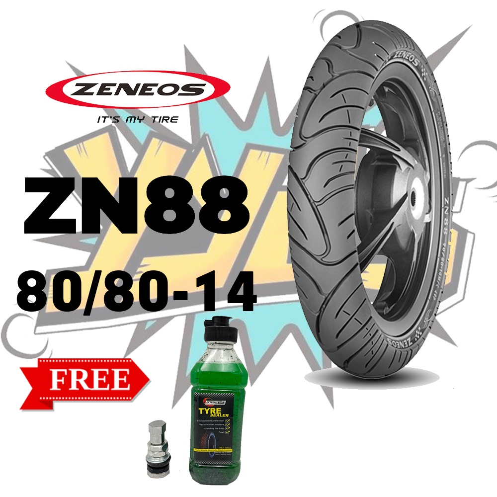 Zeneos ZN88/87 Motorcycle Tire Rim 14&17 (Tubeless) FREE SEALANT AND