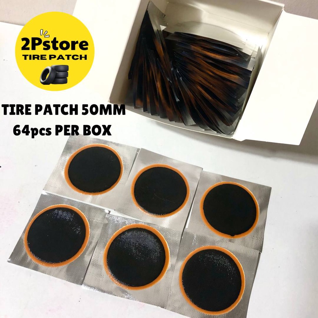 Tire patch 50mm, 2P vulcanizing repair patches kit and tools for