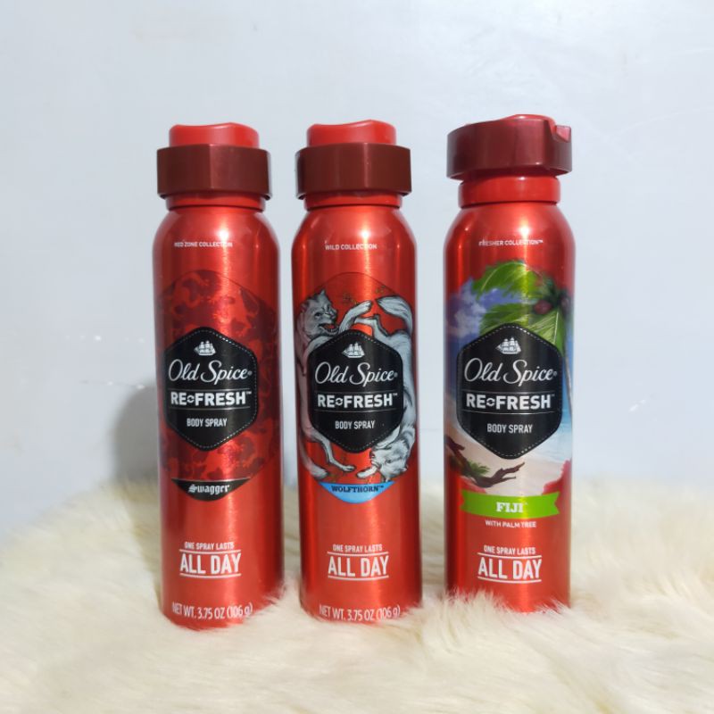 OLD SPICE RE FRESH BODY SPRAY ONE SPRAY LASTS ALL DAY 106g Shopee