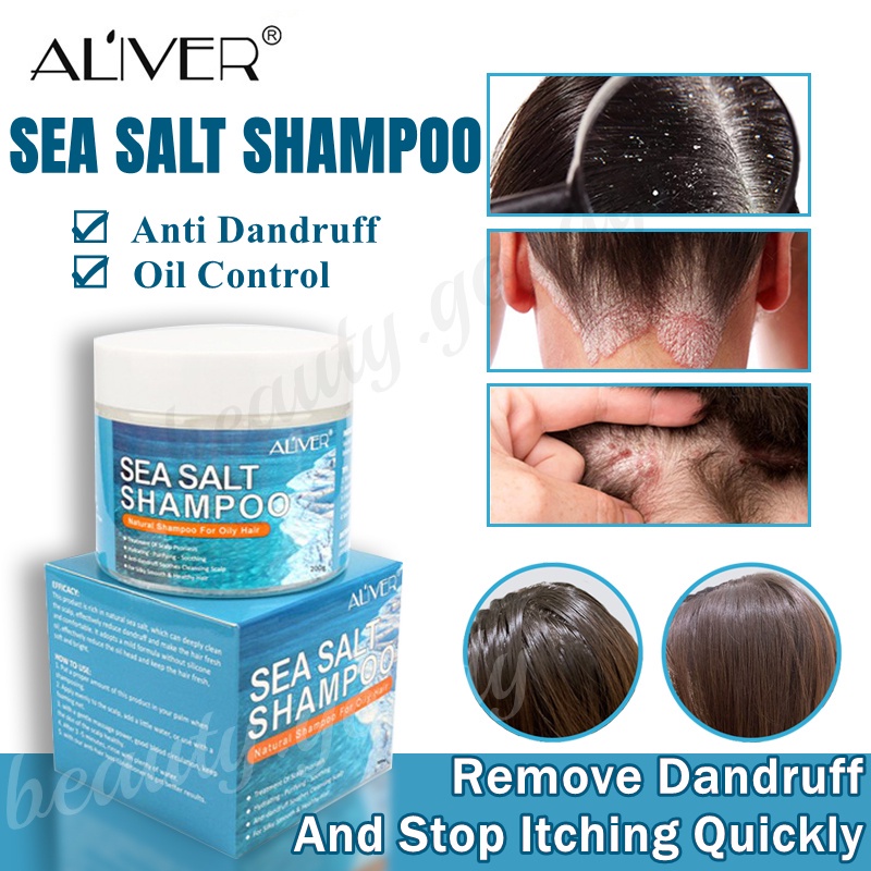200g ALIVER Sea Salt Shampoo Anti Dandruff Hair Treatment Shampoo For