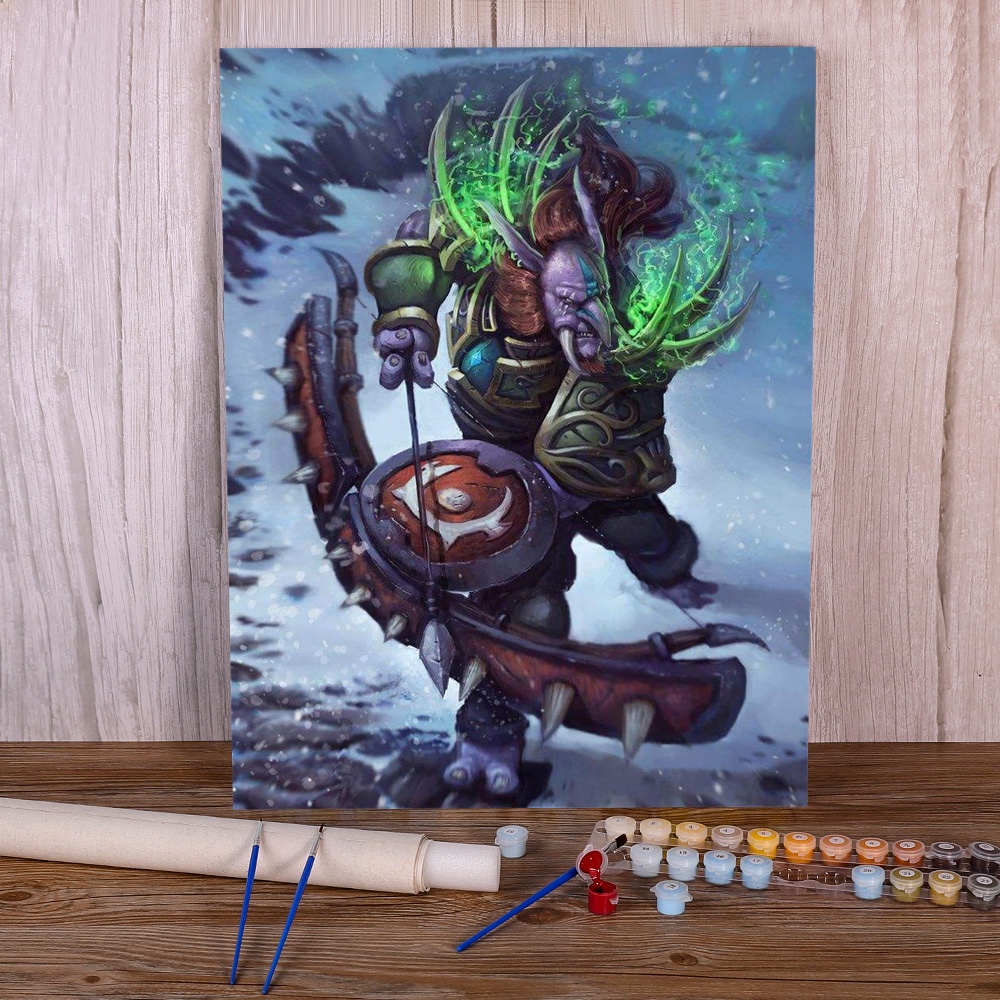 World Of Warcraft Painting By Numbers Kit Acrylic Paints 50*70 Oil Painting Decoration For