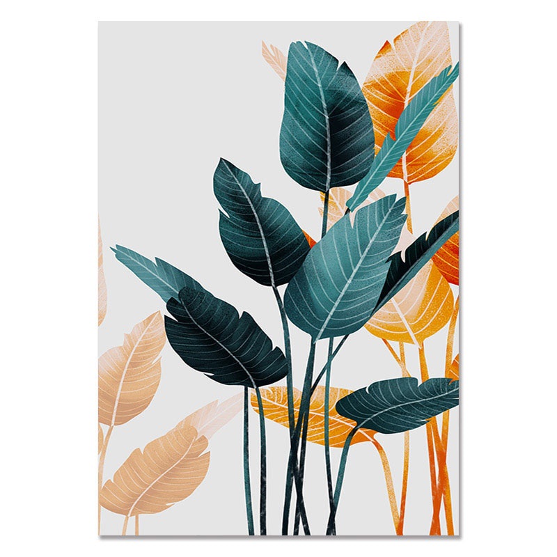 A4 Nordic Wall Decor Tropical Leaves Posters Prints Green Leaf Wall Art