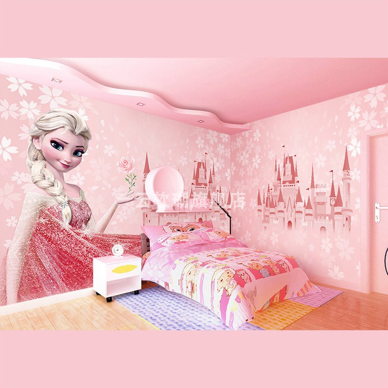 Children's Room Wallpaper Girl Bedroom Background Wallpaper Elsa