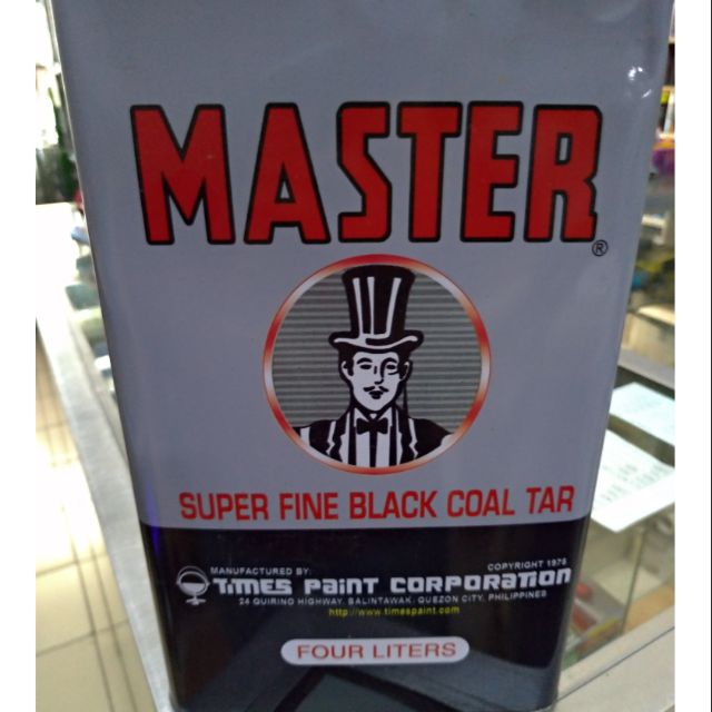 Master 4LTR Black Coal Tar Super Fine , Alkitran , Gallon Shopee