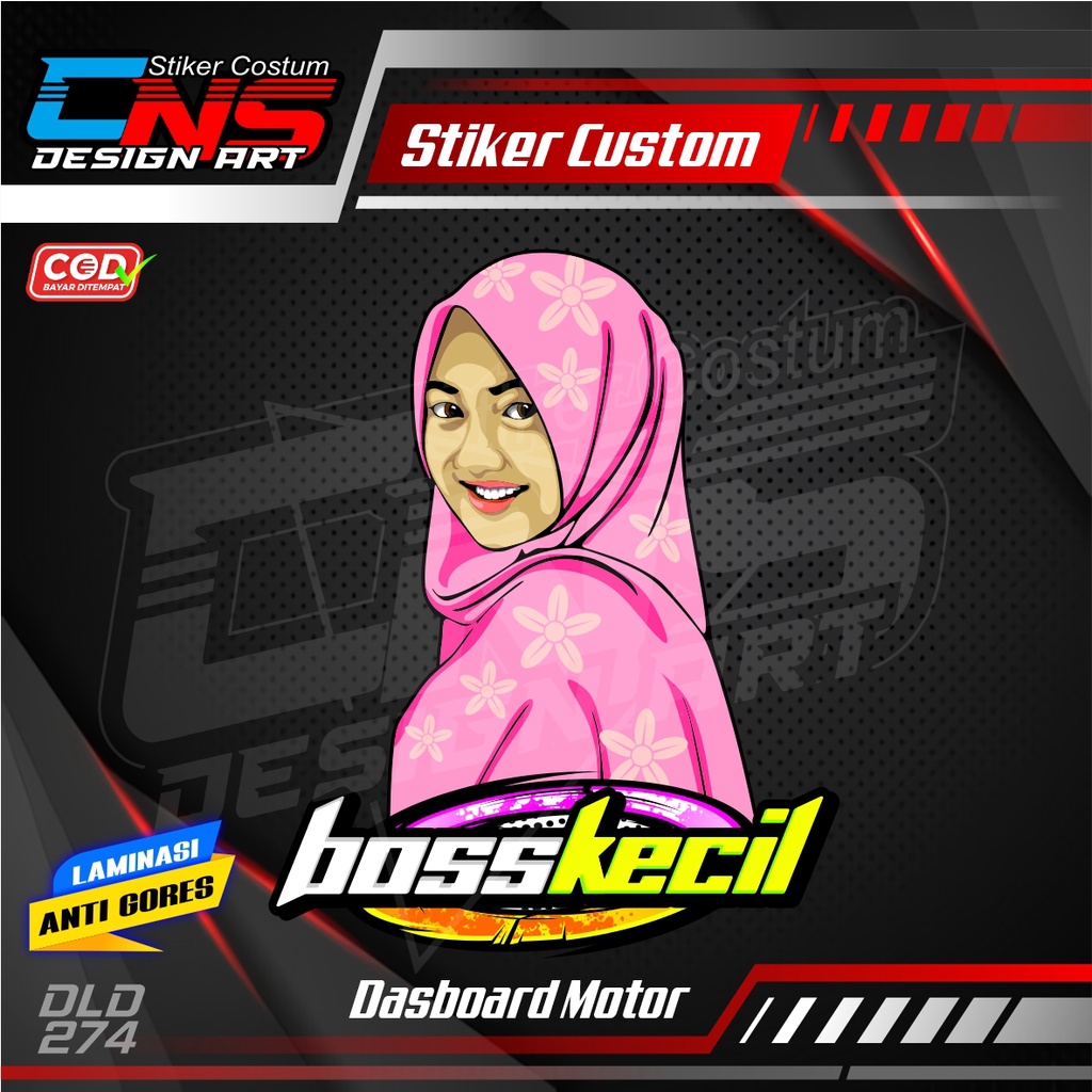 Small Boss Vector Girl Sticker Size 30x25 Can Be Used For Matic